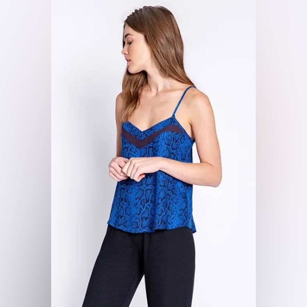 PJ Salvage BLUE Out of Office Camisole, size L, NWT